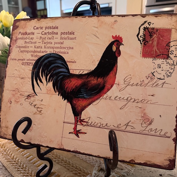 Farmhouse Style Rooster themed Metal Wall Art - Picture 3 of 5